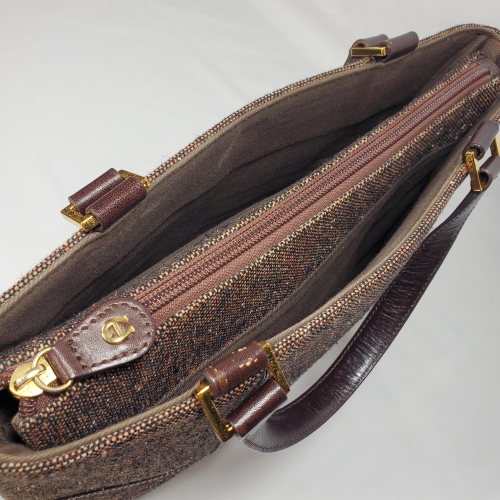 Pre Loved Etienne Aigner Brown Leather/Fabric Hand Held Purse - Picture 13 of 16